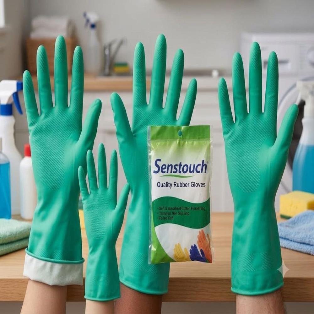 Senstouch Green House Hold Rubber Gloves