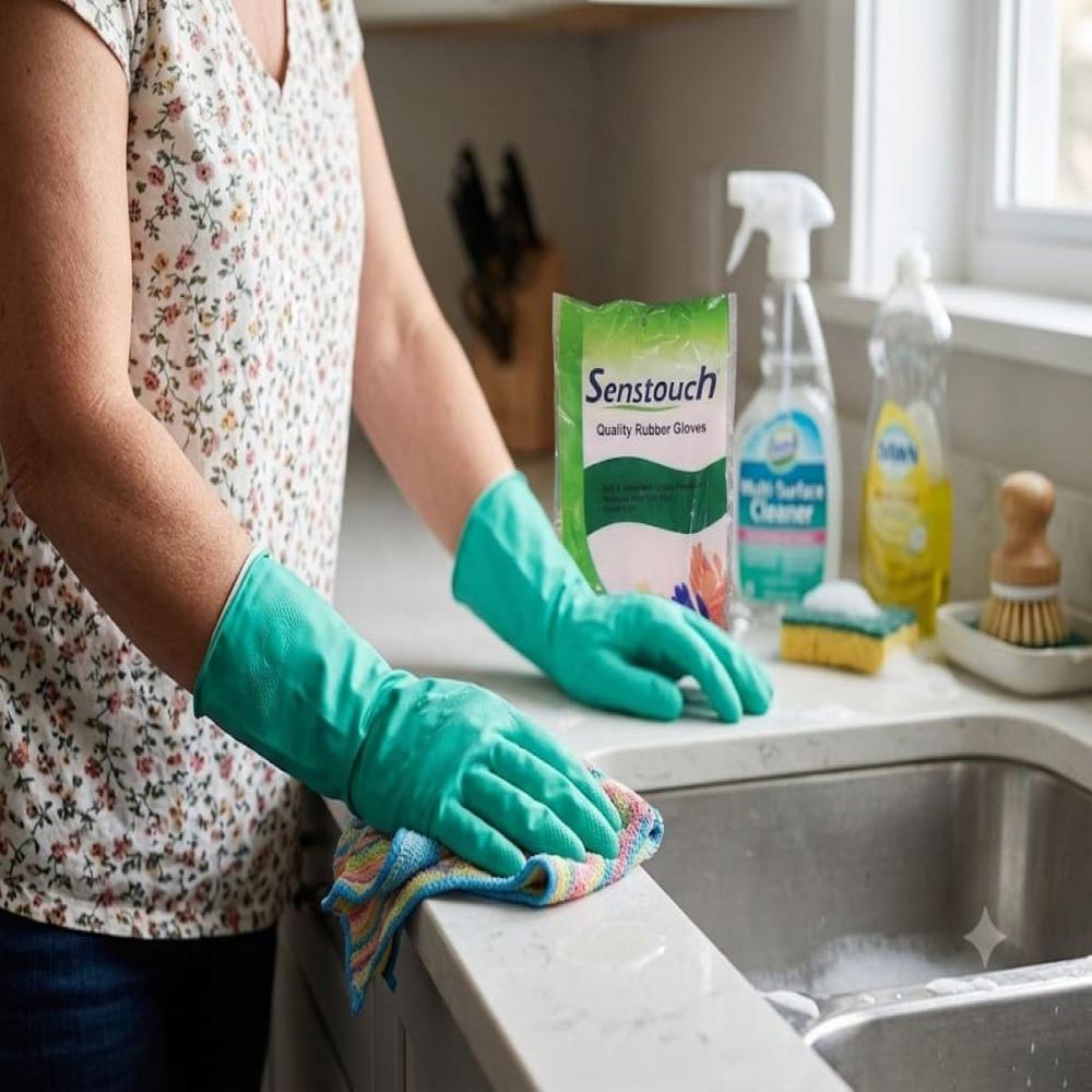 Senstouch Green House Hold Rubber Gloves