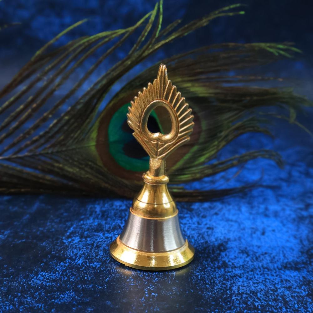 Brass and Steel Temple Ghanti (Pooja Bell) Decorative Spiritual Accessory