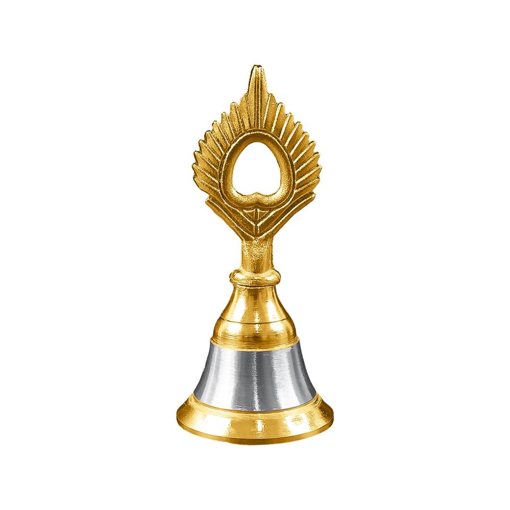 Brass and Steel Temple Ghanti (Pooja Bell) Decorative Spiritual Accessory