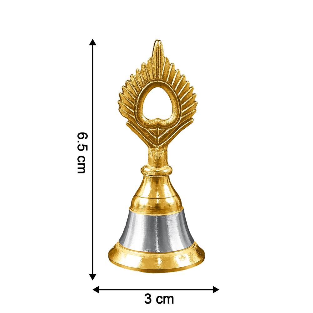 Brass and Steel Temple Ghanti (Pooja Bell) Decorative Spiritual Accessory