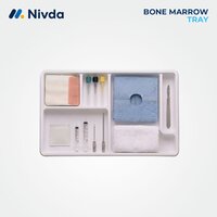 Disposable Tray Set - Medical-grade Plastic, 32x18x4 Cm, White Tray With Mixed Color Instruments, Sterile Single-use | Bone Marrow Aspiration, Pre-sterilized, Individually Sealed Blister Pack