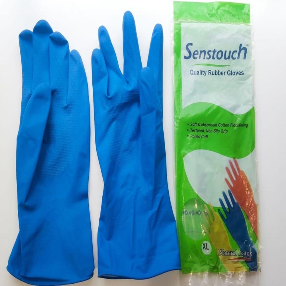 Senstouch Blue House Hold Rubber Hand Gloves 