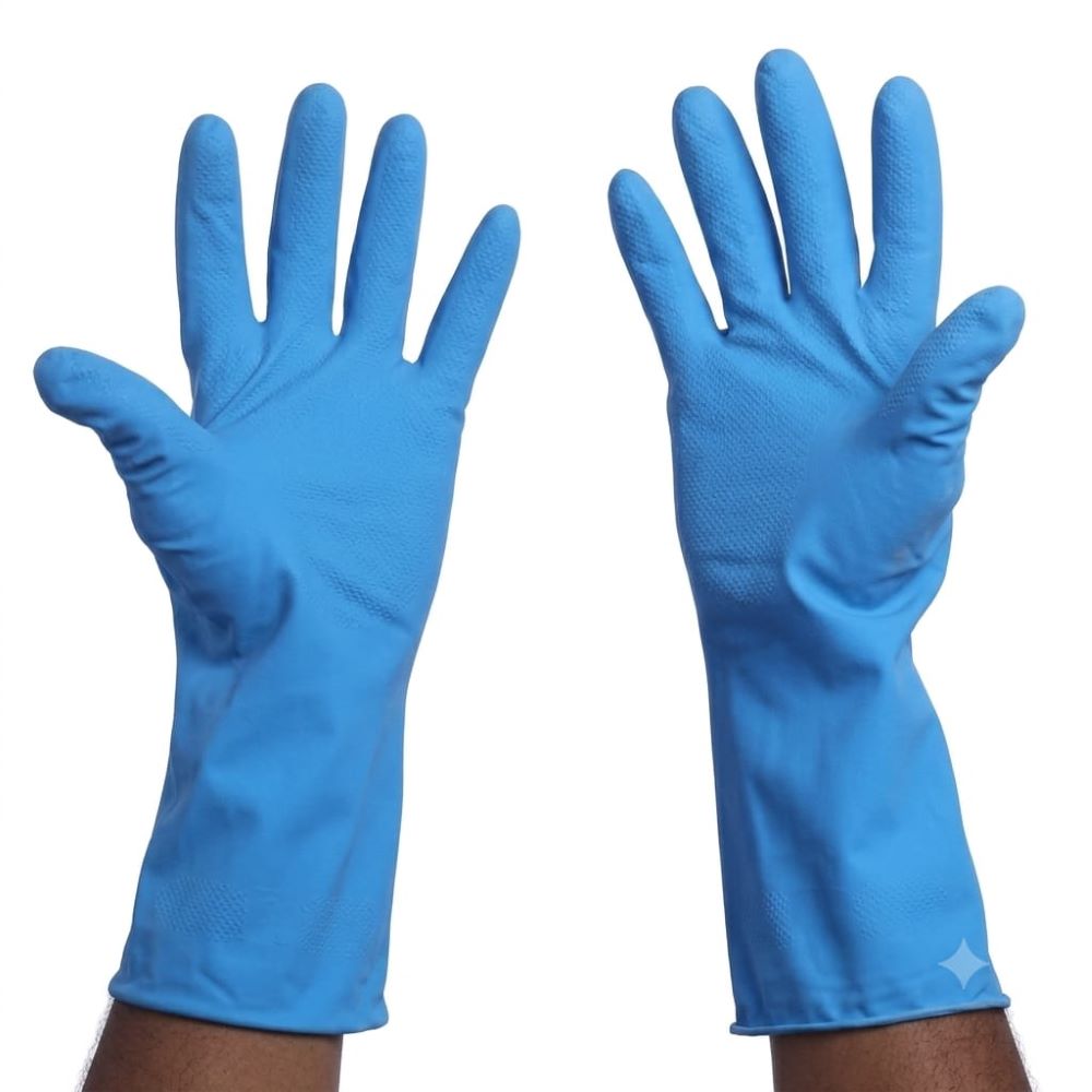 Senstouch Blue House Hold Rubber Hand Gloves 