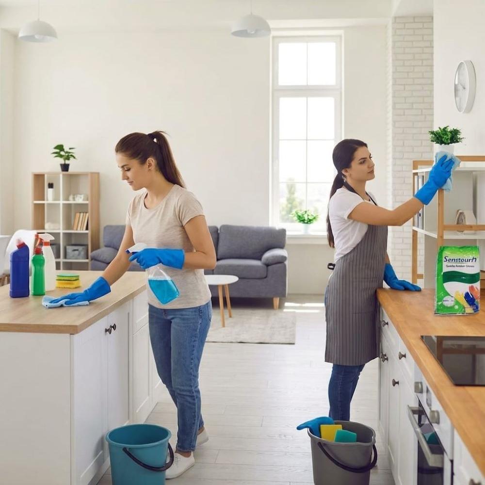 Senstouch Blue House Hold Rubber Hand Gloves 