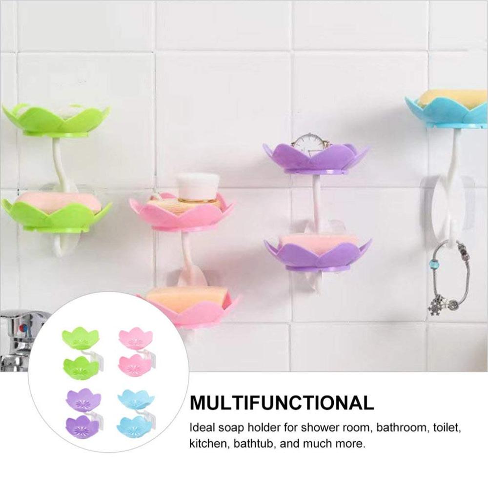 Double Layer Flower Self Draining Soap Dish Holder Bathroom Shower Soap Holder - Application: As Per Product Requirement