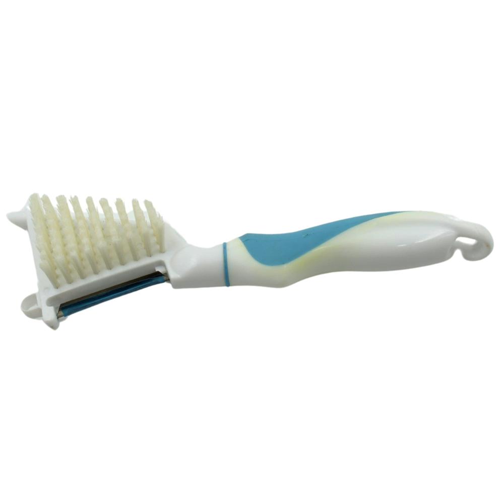 Multipurpose Peeler Brush Stainless Steel Peeler with Cleaning Brush (1 Pc)
