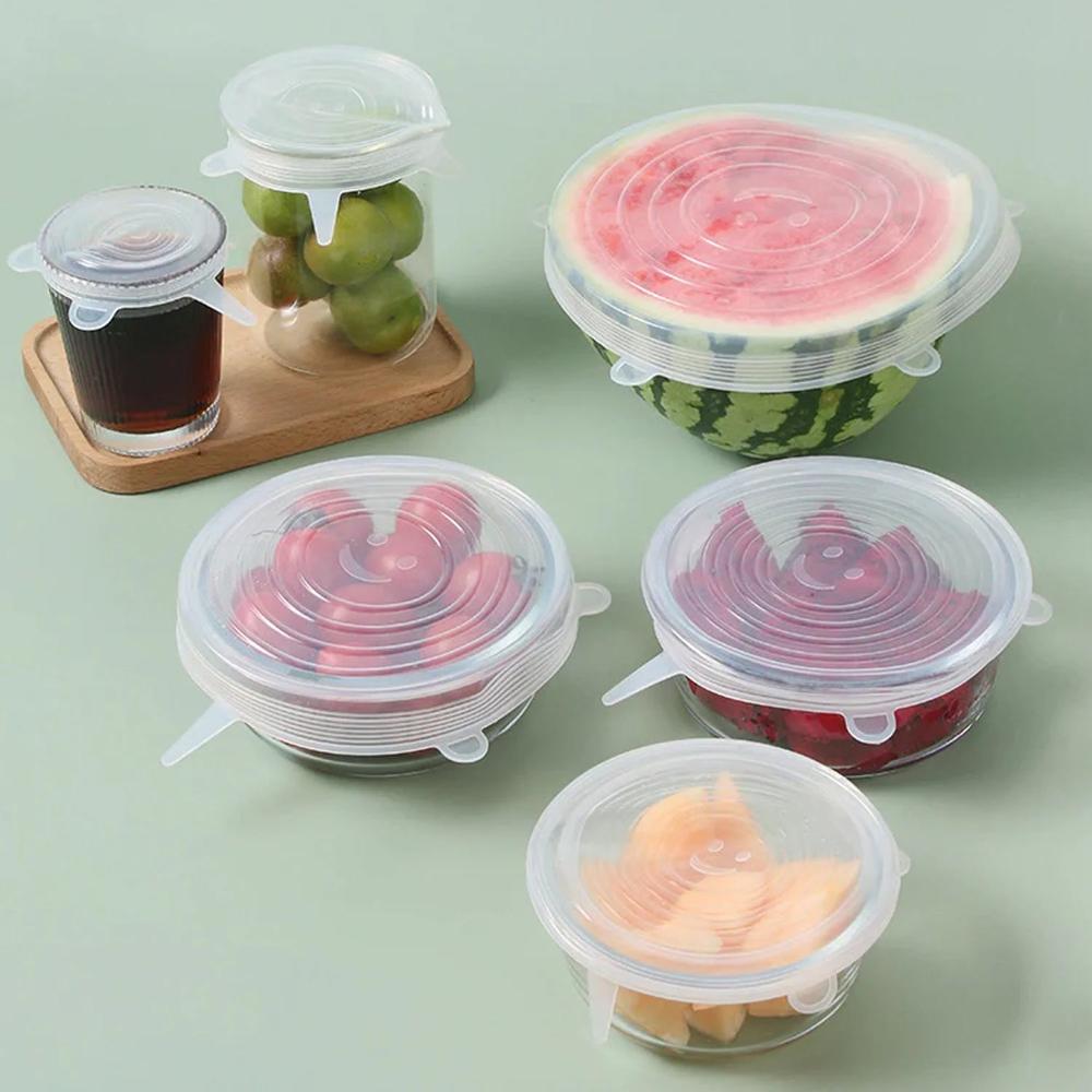 Silicone Stretch Lids, Microwave & Freezer Safe Food Covers (6 Pcs Set /95 Gm ) - Application: As Per Product Requirement