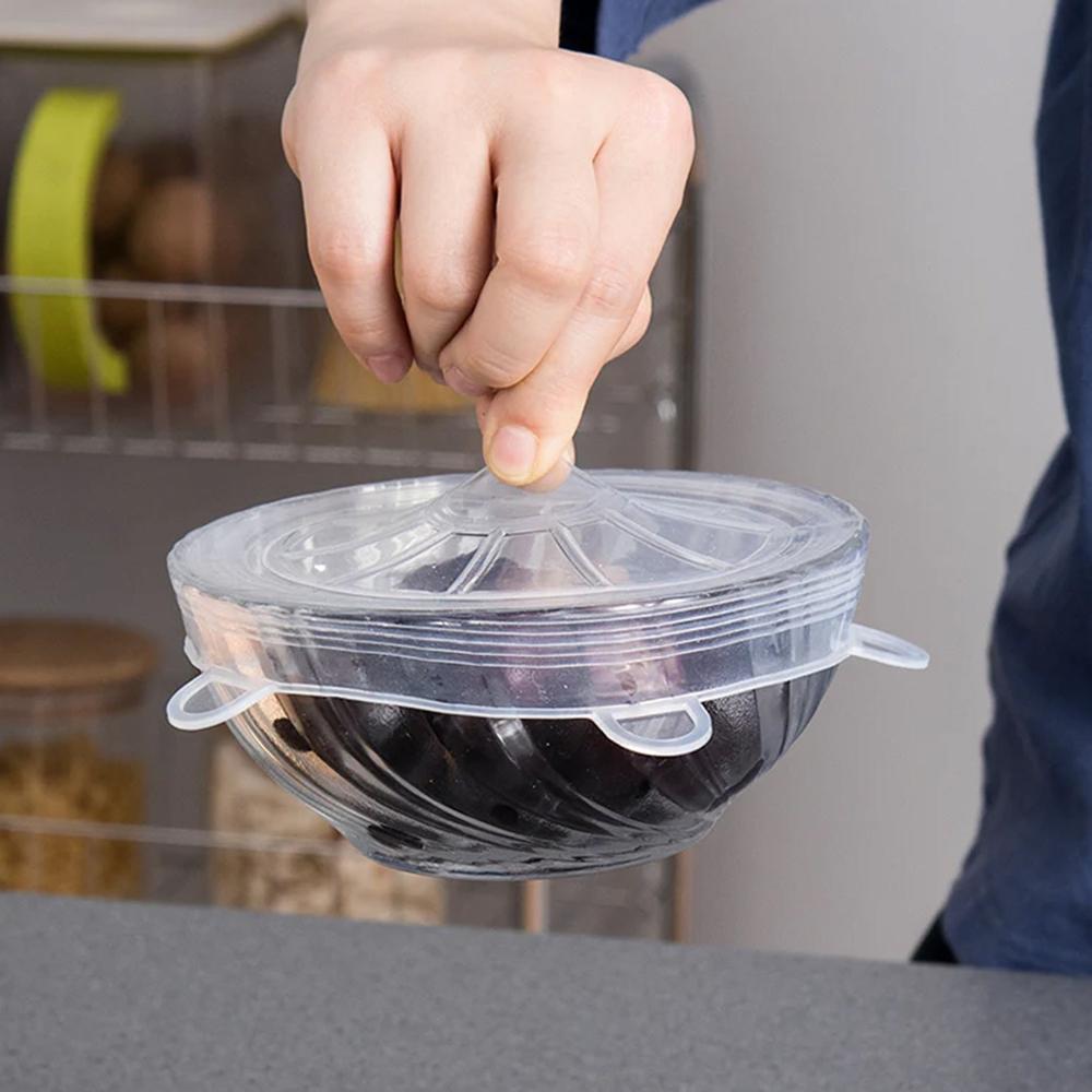 Silicone Stretch Lids, Microwave & Freezer Safe Food Covers (6 Pcs Set /95 Gm )