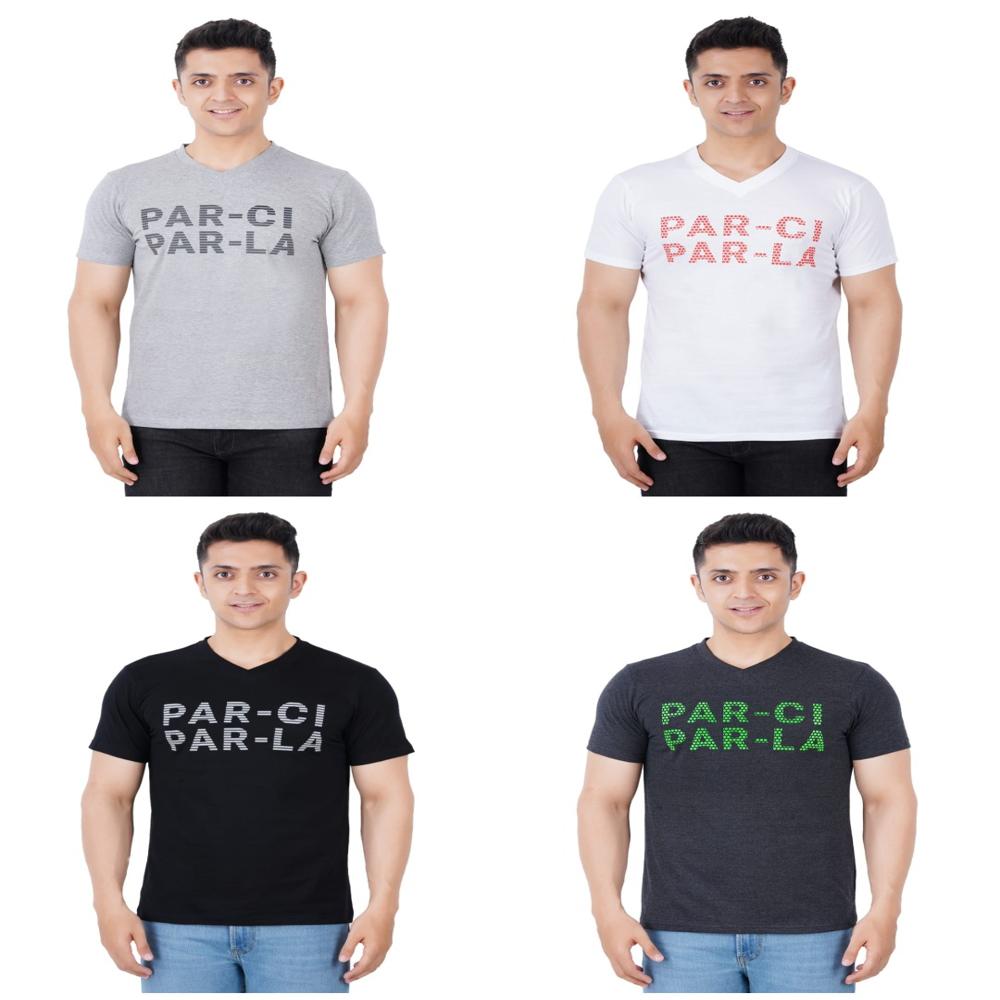 M11700 | Mens Printed V-Neck T-Shirts