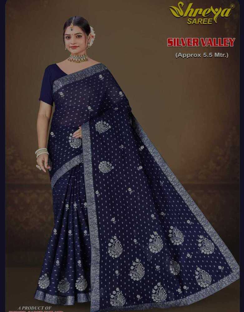 Silver Valley Cotton Saree
