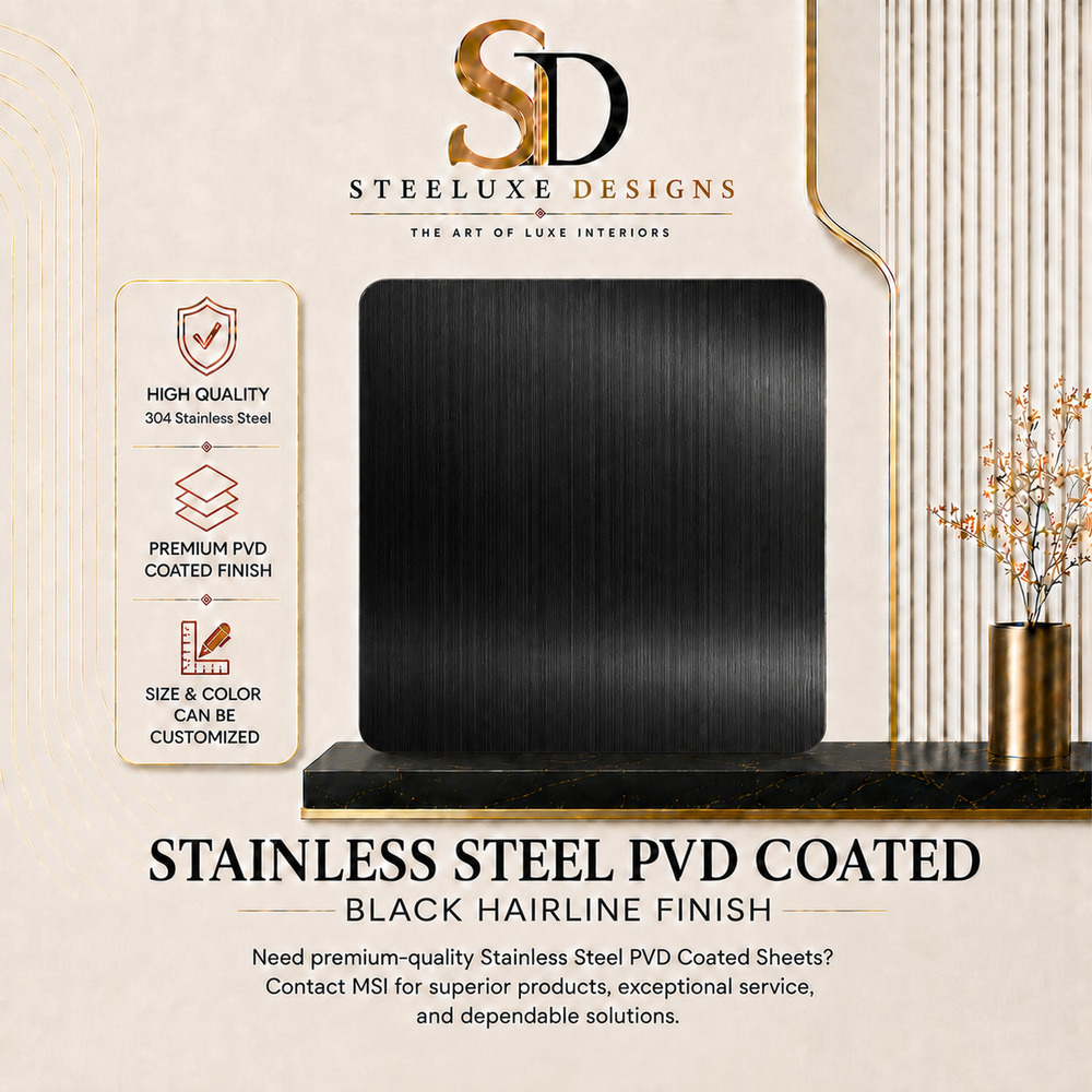 SS PVD Black Hairline Sheets