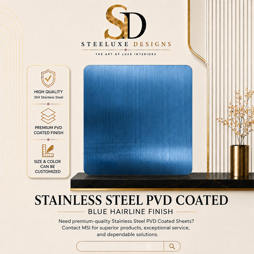 SS PVD Blue Hairline Sheets