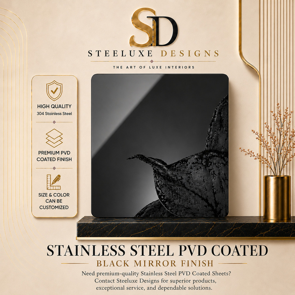 SS PVD Black Mirror Finish Sheets