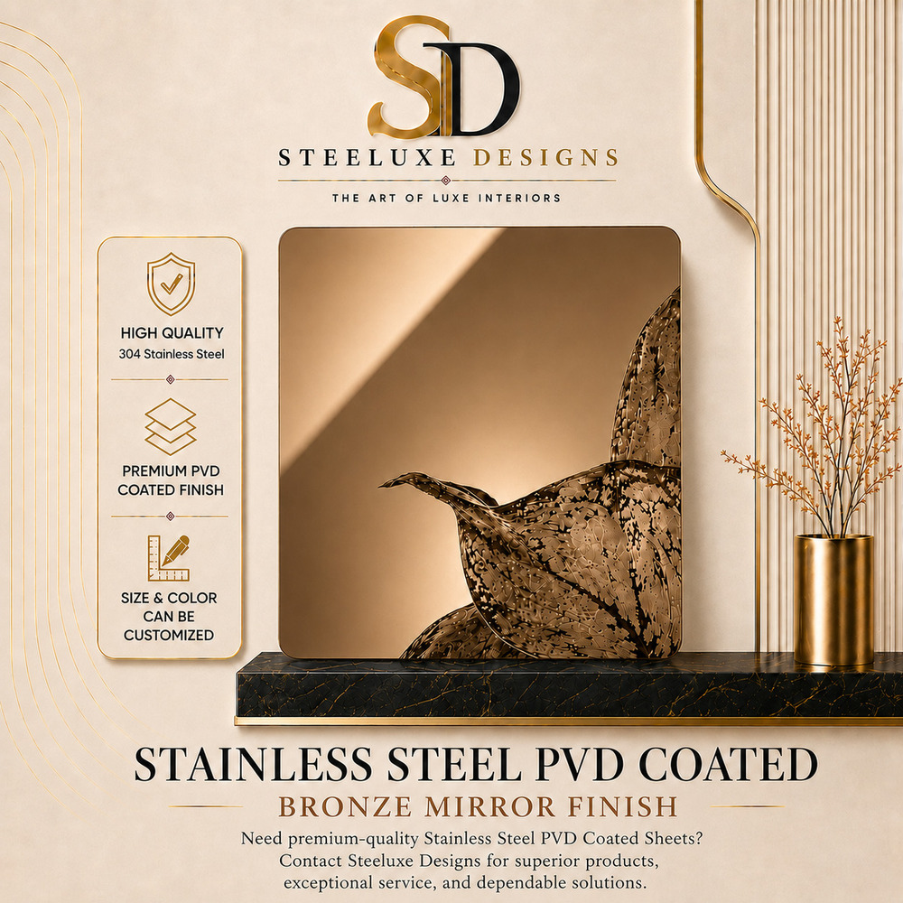 SS PVD Bronze Mirror Finish Sheets