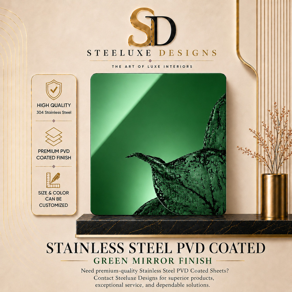 SS PVD Green Mirror Finish Sheets