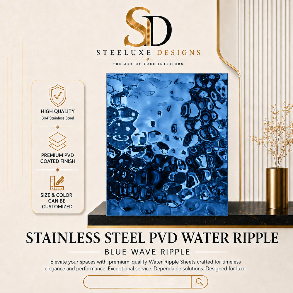 SS PVD Blue Water Wave Sheets