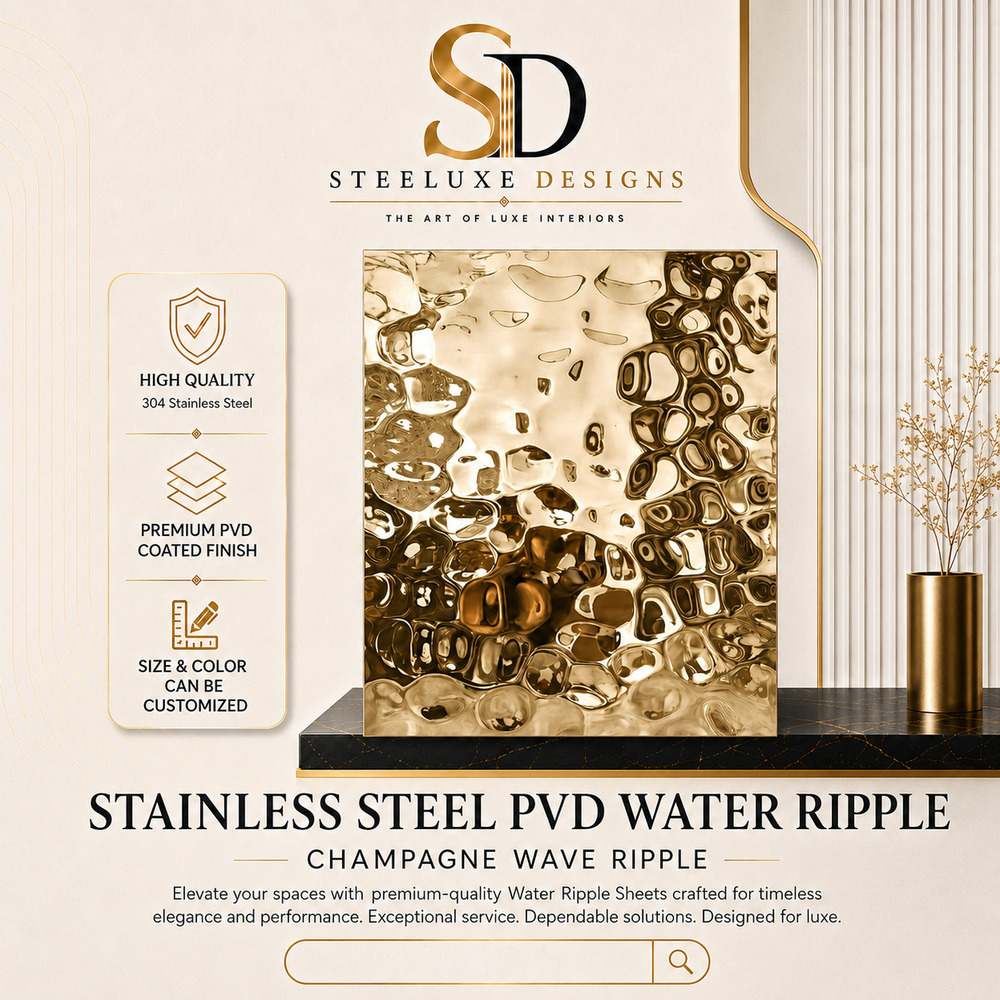 SS PVD Champagne Water Wave Sheets