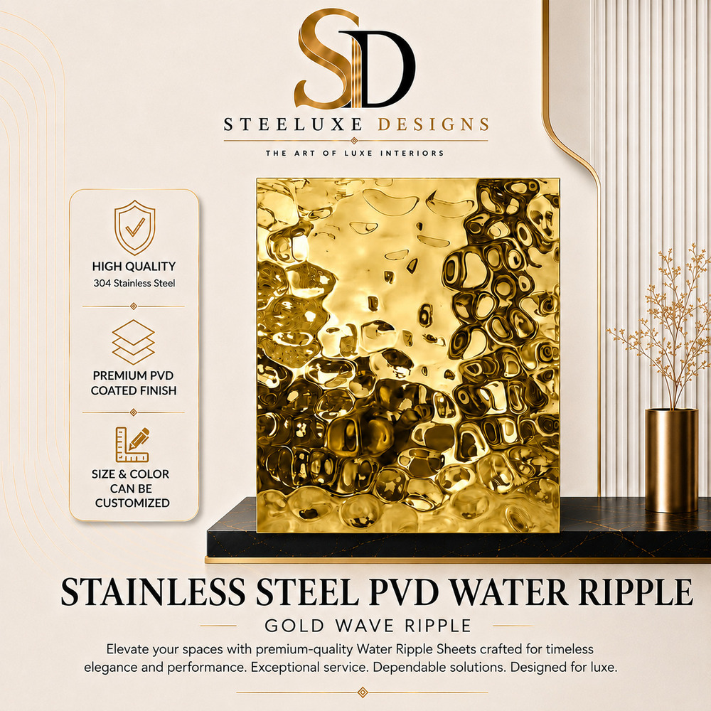 SS PVD Gold Water Wave Sheets