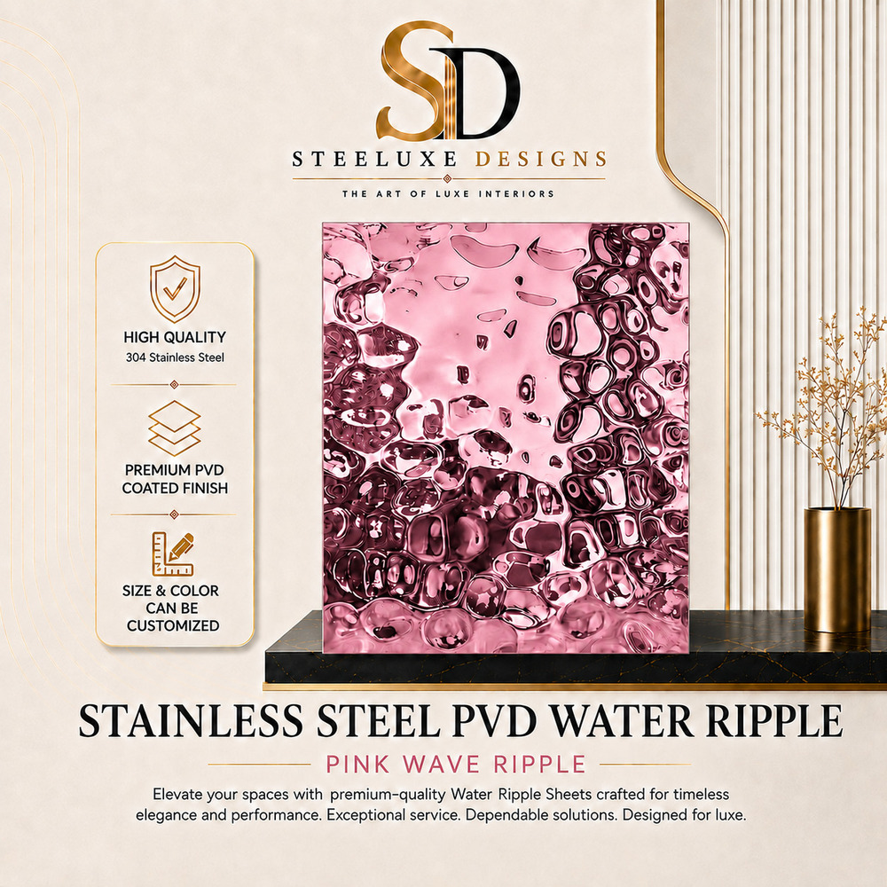SS PVD Pink Water Wave Sheets