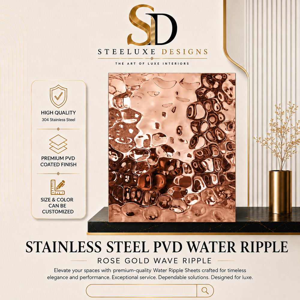 SS PVD Rose Gold Water Wave Sheets