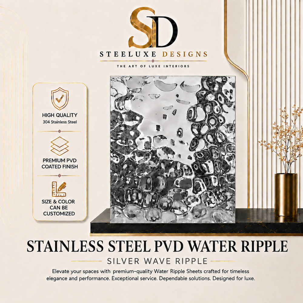 SS PVD Silver Water Wave Sheets