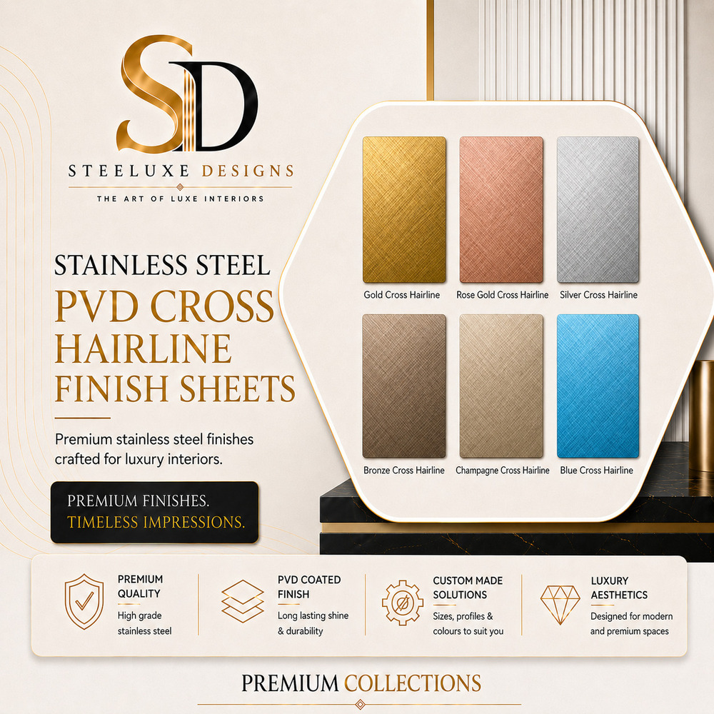 Stainless Steel Pvd Cross Hairline Finish Sheets