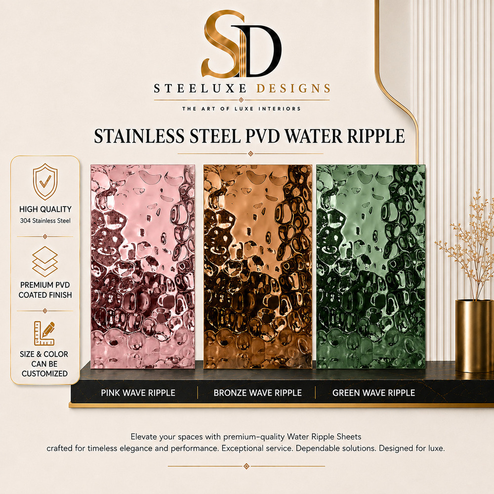 Designer Stainless Steel Pvd Water Wave Sheets