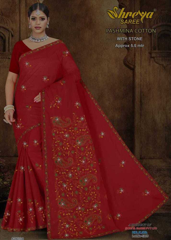 Pashmina cotton Saree