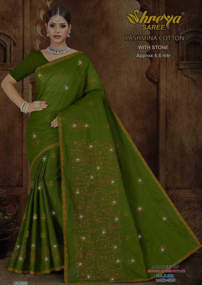 Pashmina cotton Saree