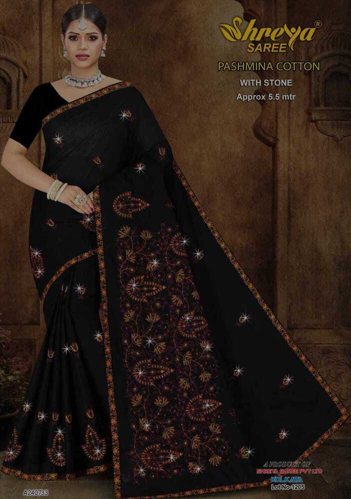 Pashmina cotton Saree