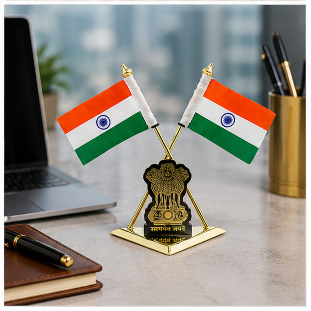 Cross Tabletop Flag - Color: Multicolour