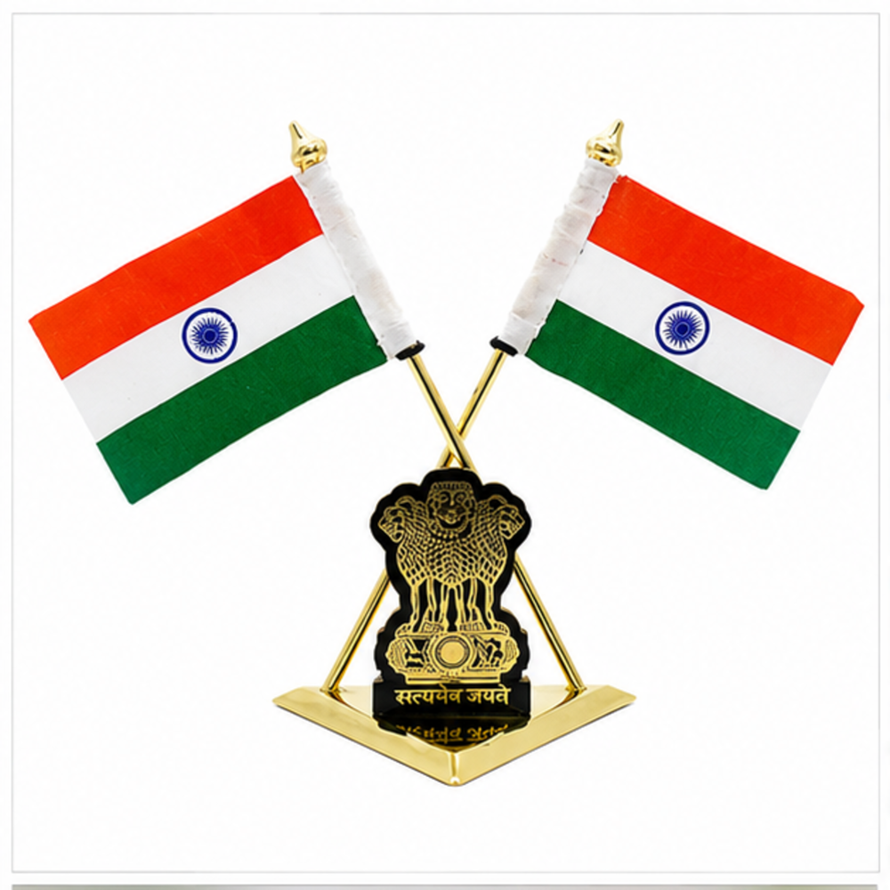 Cross Tabletop Flag - Color: Multicolour