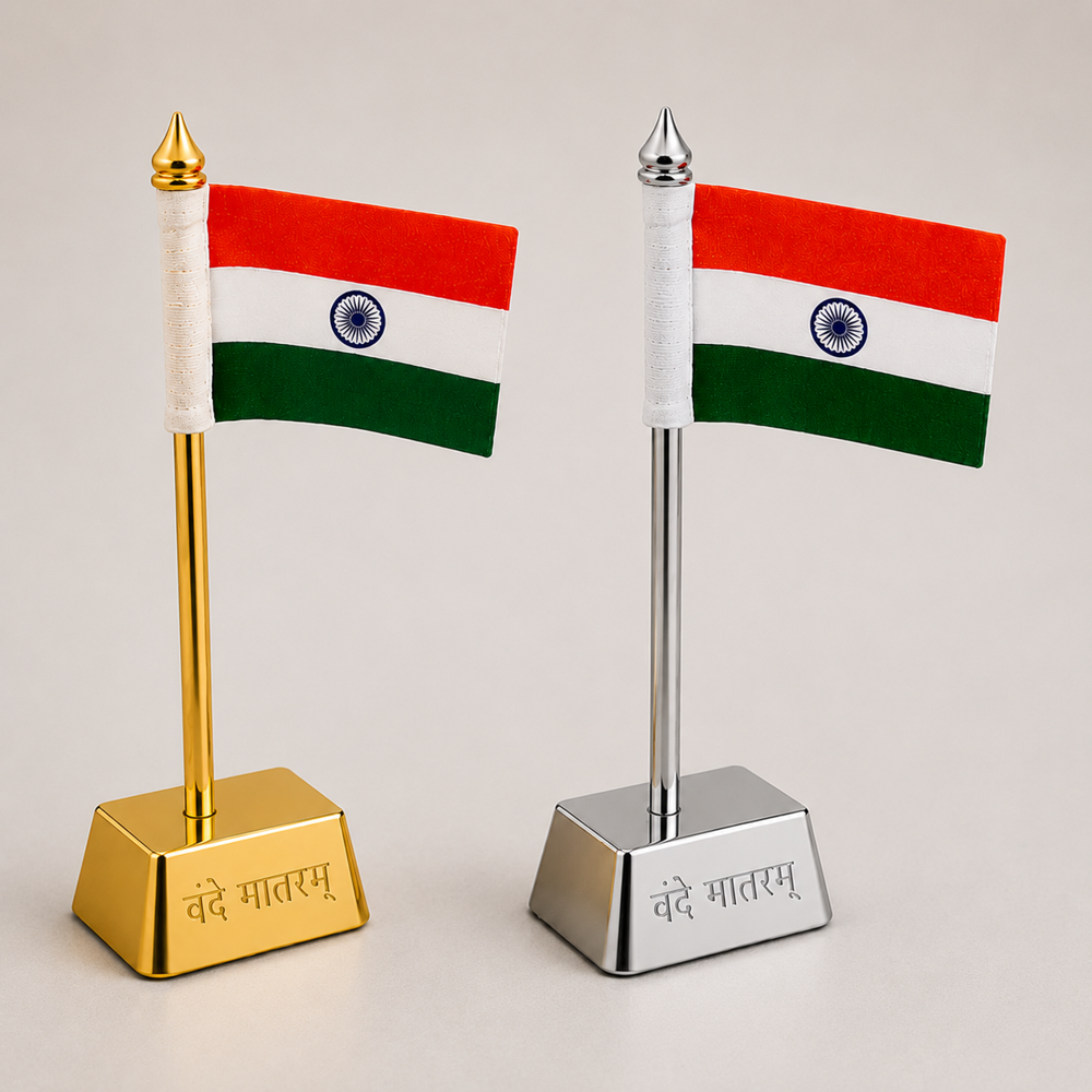 Vande Mataram Logo Car Dashboard Flag