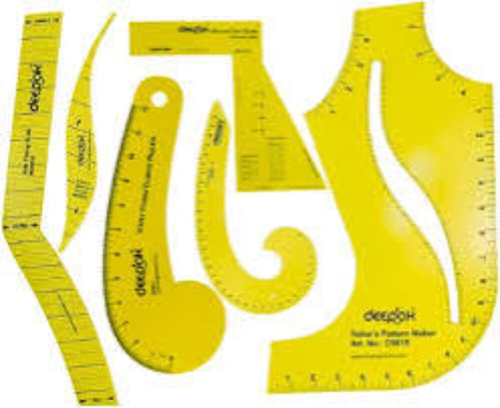 french curve 6scale printed both side yellow