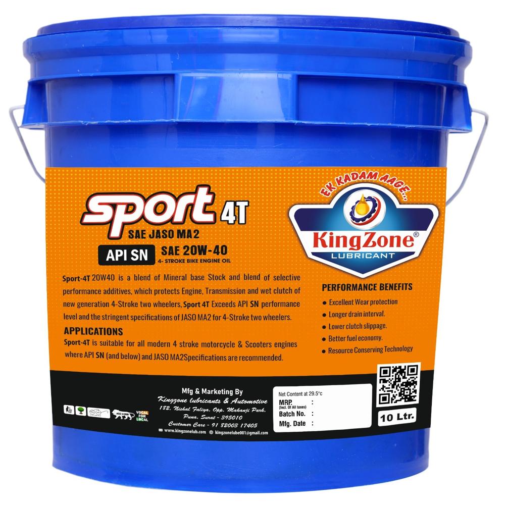 4T Engine Oil 20W40 SN Synthetic Blend - API SN, 20W40 Viscosity | For Motorcycles & Scooters, Synthetic Blend, Recommended for BS 6 Vehicles, Color Options: Golden, Red