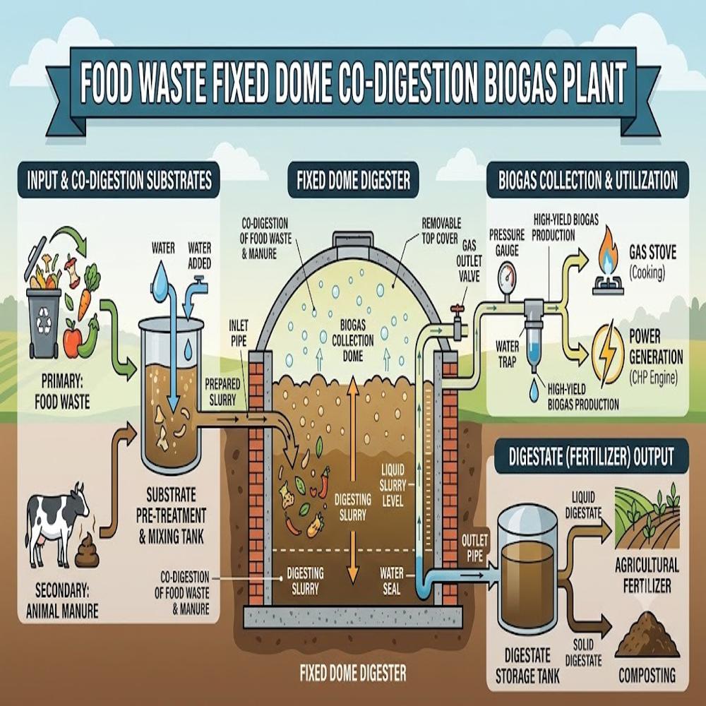 Commissioning Electricity Generation Sewage Sludge Floating Drum High-yield Anaerobic Digester Plant