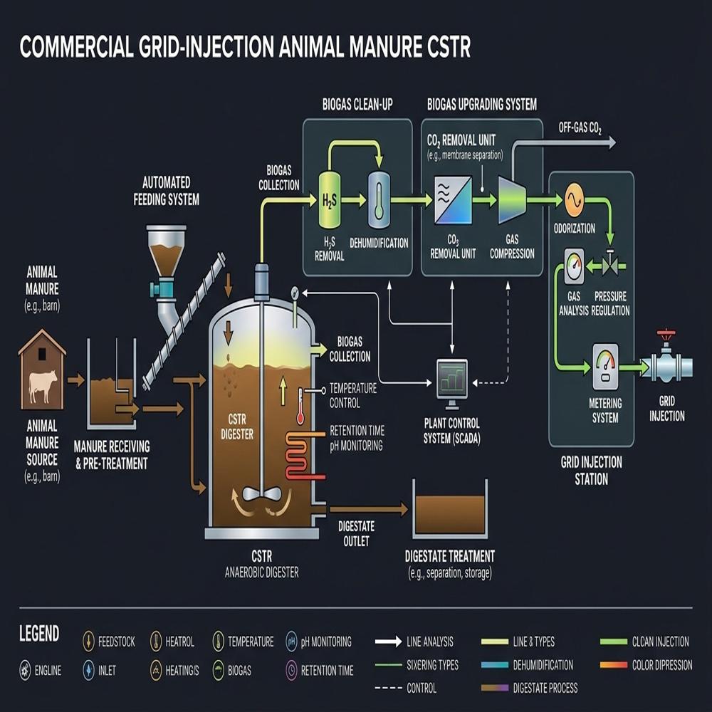 Commissioning Electricity Generation Sewage Sludge Floating Drum High-Yield Anaerobic Digester Plant
