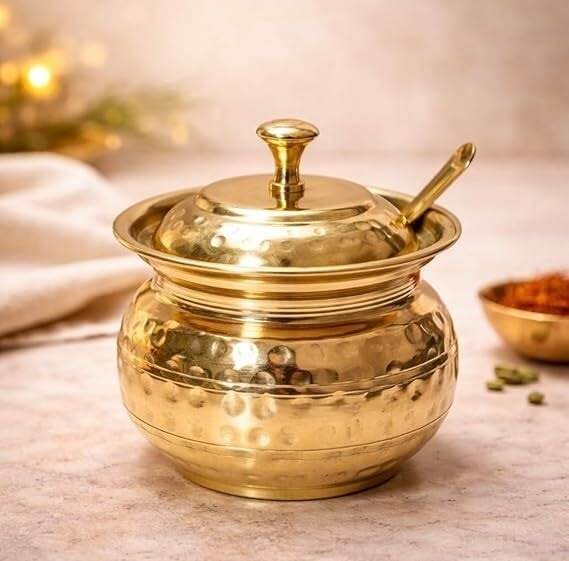 Brass Ghee Pot - Color: Metalic