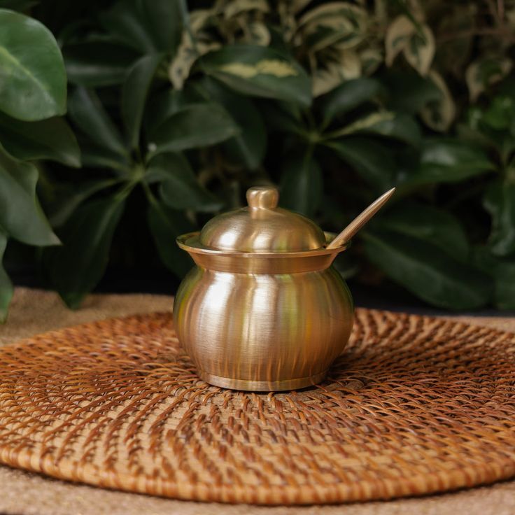 Brass Ghee Pot - Color: Metalic