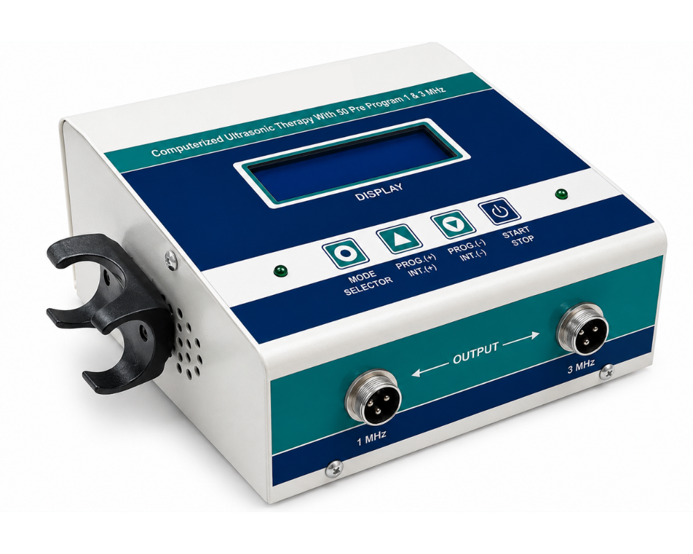 Ultrasonic Therapy Machine (1 & 3 MHz) LCD Display | Physiotherapy Ultrasound Therapy Equipment