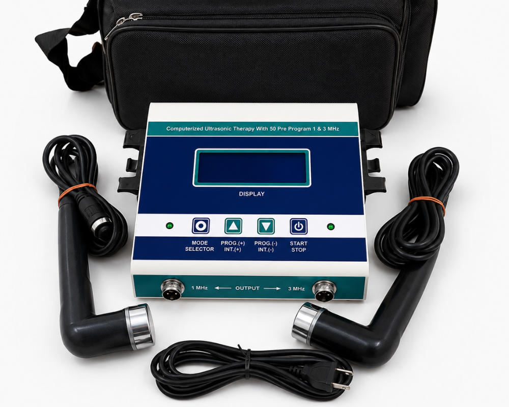 Ultrasonic Therapy Machine (1 & 3 MHz) LCD Display | Physiotherapy Ultrasound Therapy Equipment