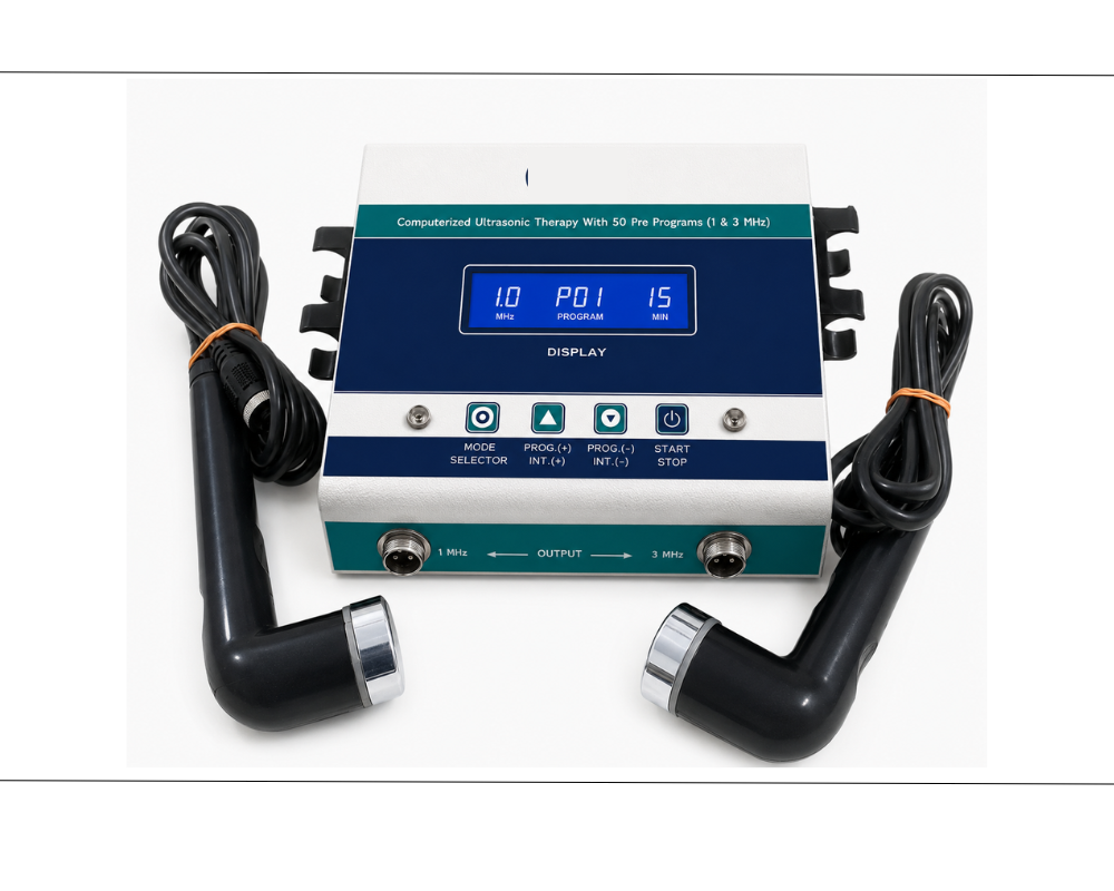 Ultrasonic Therapy Machine (1 & 3 MHz) LCD Display | Physiotherapy Ultrasound Therapy Equipment