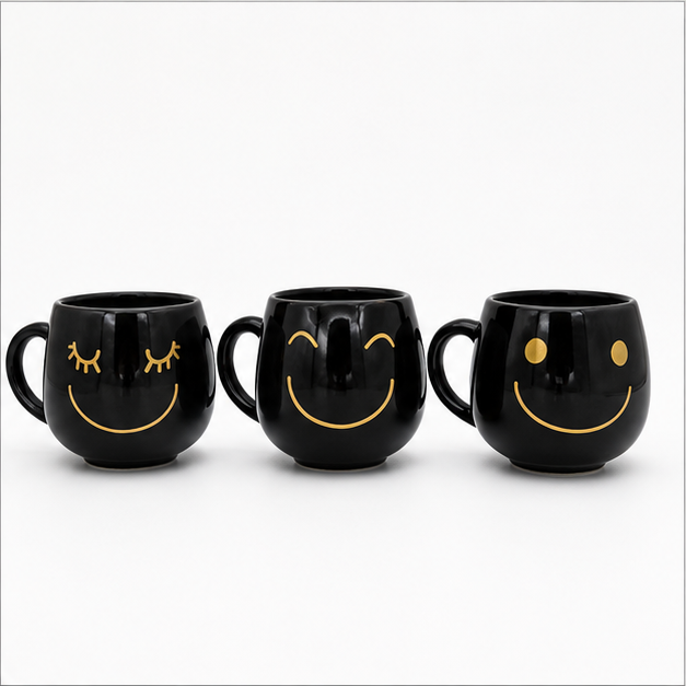 Single Matka Black Smily Cup