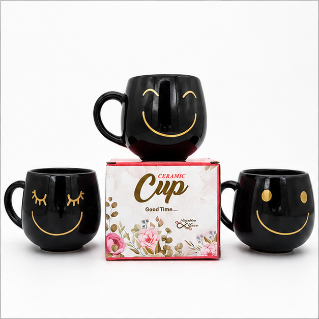 Single Matka Black Smily Cup