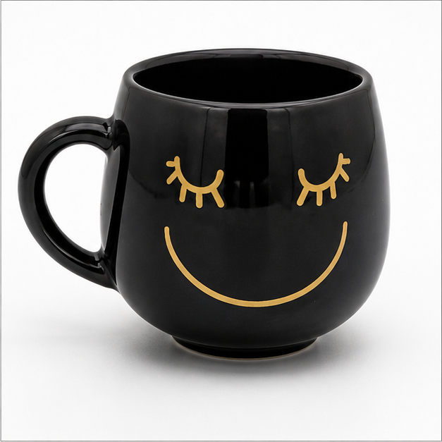 Single Matka Black Smily Cup