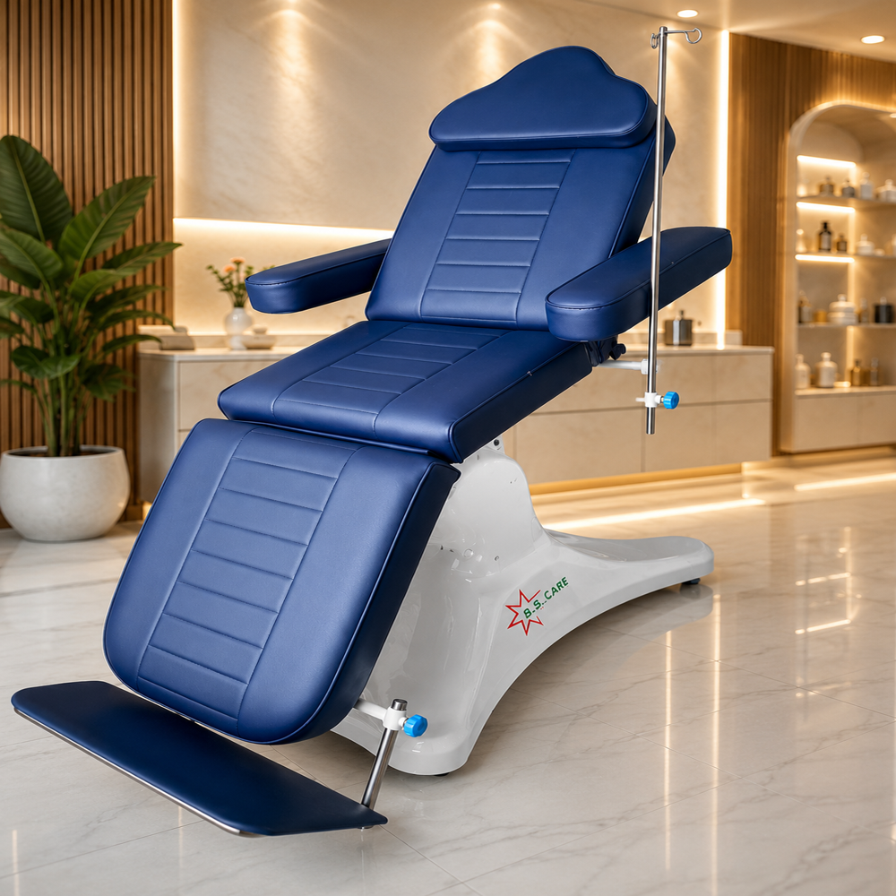 Blue Hospital Dialysis Chair