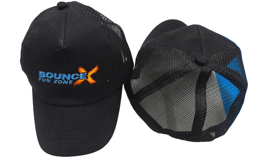 Black Cotton Cap With Net