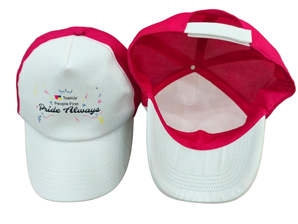 Red White Cotton Cap With Net