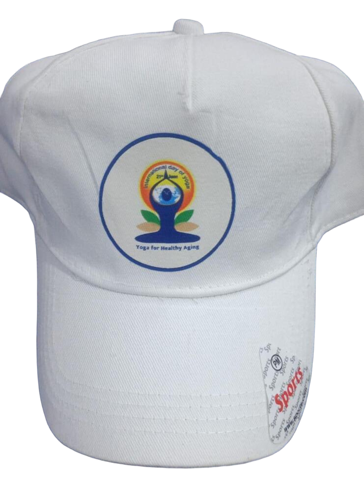 Cotton Cap With Yoga Print